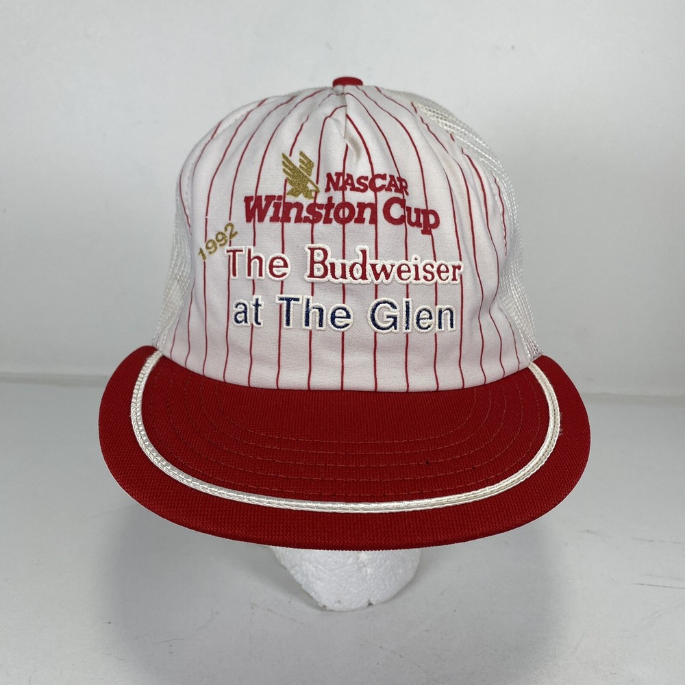 VINTAGE NASCAR Winston Cup Budweiser At The Glen Hat Cap Snapback Mesh 1992 USA