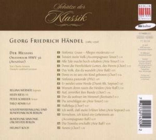 Adam/Schreier/Koch,Helmut/Rsb The Messiah (Excerpts) New Cd