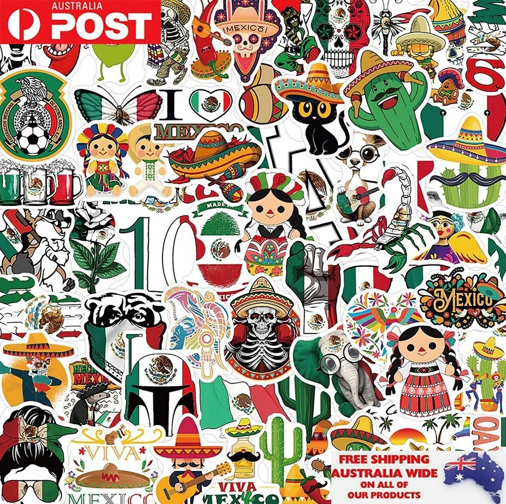 50x Mexico Mexican Party Sticker Pack Waterproof Graffiti Decal Phone Gift Xmas