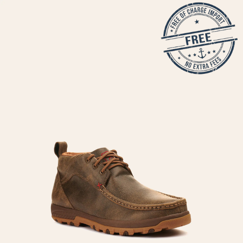 Twisted X Men's Bomber Brown Moc Toe Chukka Driving Casual Shoes D-Medium