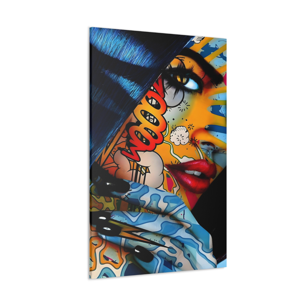 Graffiti Girl Face Canvas Abstract Women Tattoo Graffiti Street Art Wall Decor-image