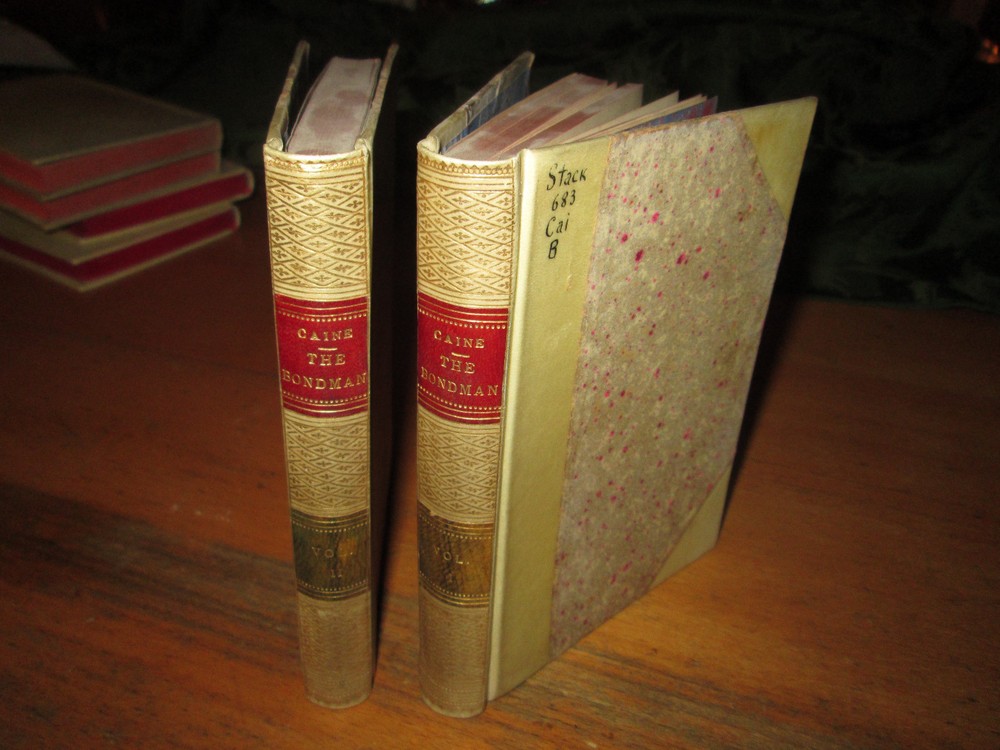 Hall CAINE THE BONDMAN 1890 Bernhard Tauchnitz RARE 'paper vellum' binding