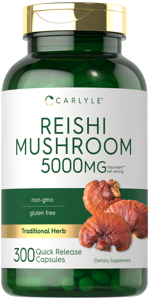 Reishi Mushroom Capsules 2500mg | 300 Count | Non-GMO | by Carlyle