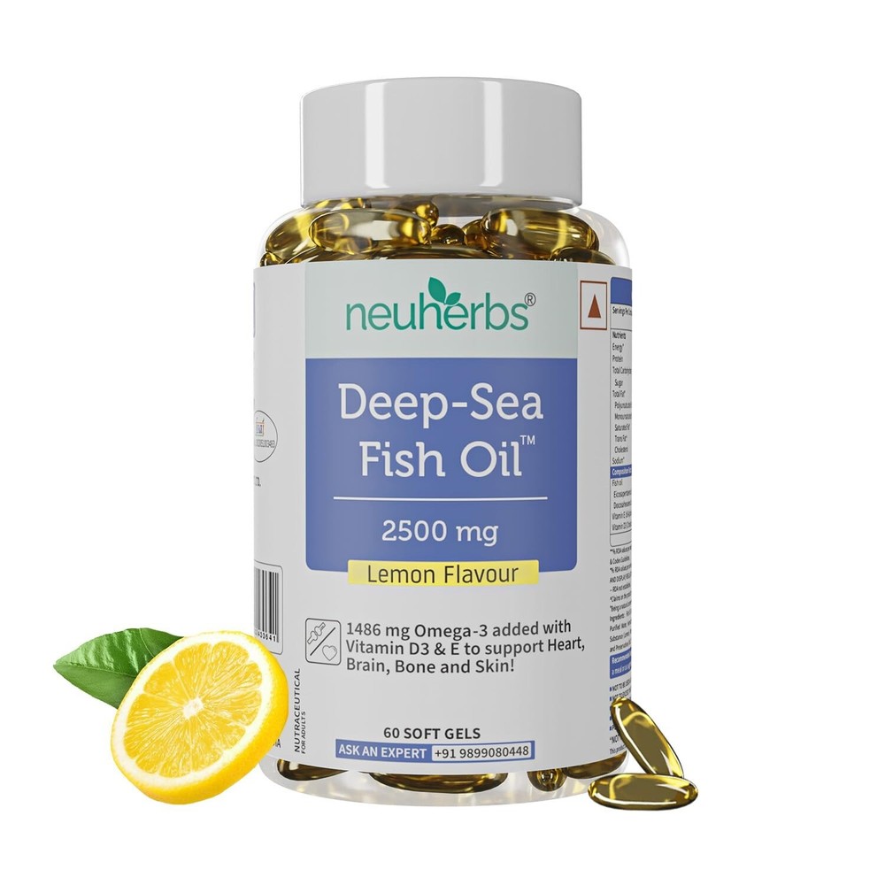 Neuherbs Triple Strength 2500mg Deep Sea Omega 3 Fish Oil Supplement