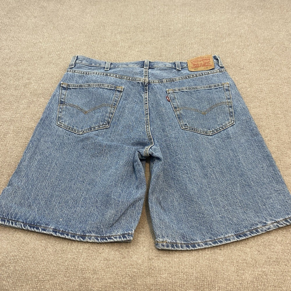 Levis 550 Denim Jean Jorts Shorts Mens Size 38 Faded Blue Skater Y2K Bermuda 10