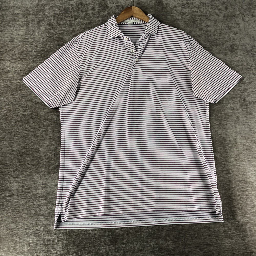 Holderness & Bourne The Walker Paloma Men's Tailored Golf Polo Shirt Striped XL