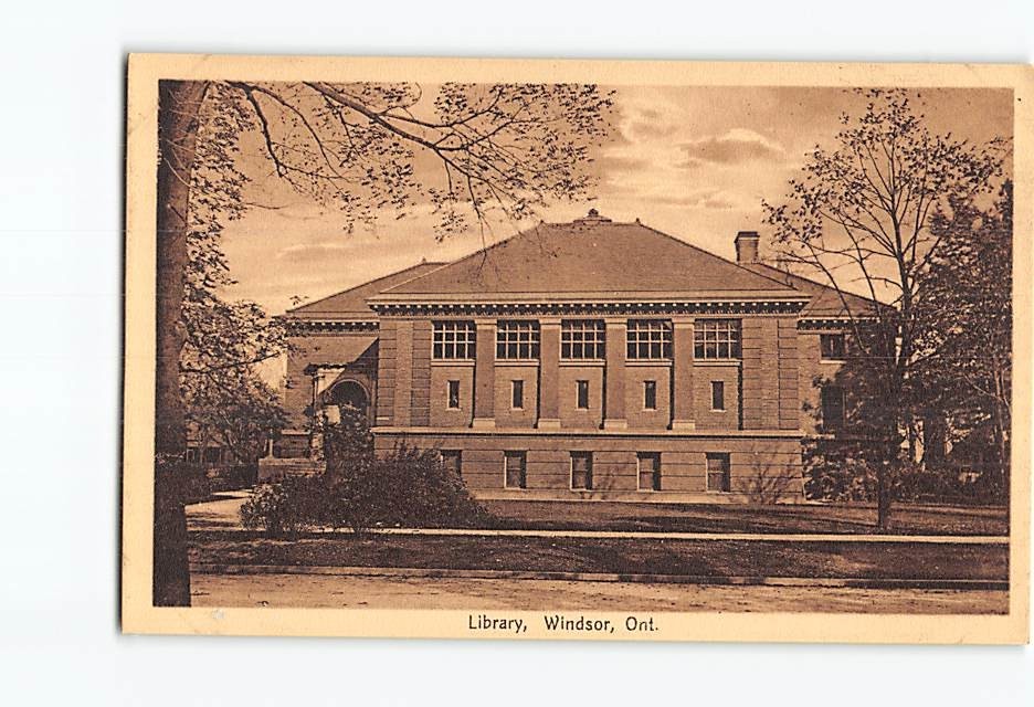 Postcard Library Windsor Ontario Canada