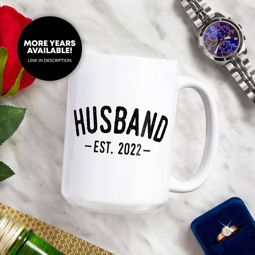 Husband Est 2022 Coffee Mug Promoted To Husband New Husband Gift Husband To Be