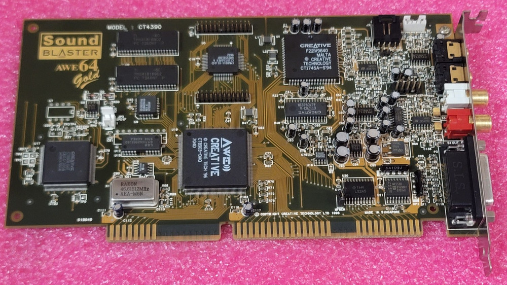 SOUND BLASTER AWE 64 Gold CT4390 VINTAGE ISA Retro GAMING CARD WORKING #L3A