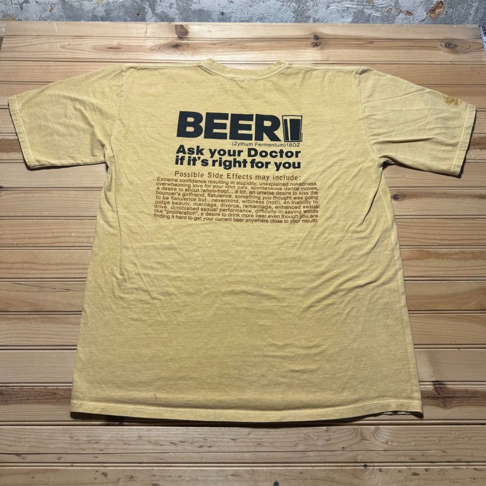 Vintage Y2K Crazy Shirts Beer Ask Your Doctor Prescription Graphic T-Shirt - XL