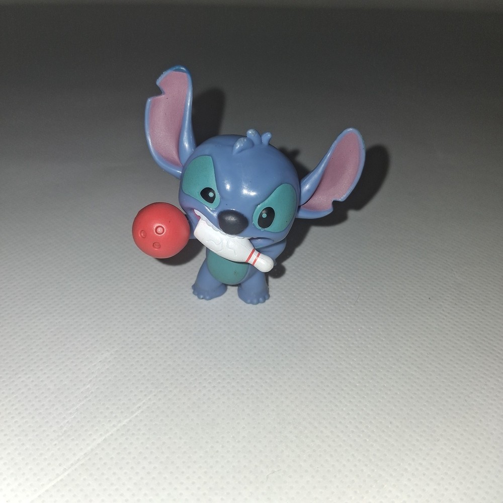 Disney Stitch Collectible Mini Figure Bowling Pin and Ball, 2