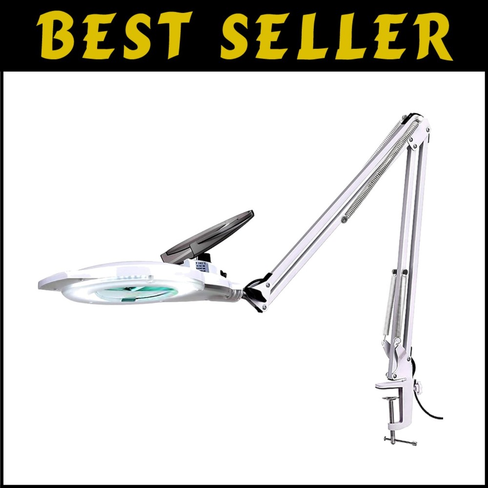 10X Optical Glass LED Magnifying Lamp with Touch Control Adjustable Dimmable Lighting