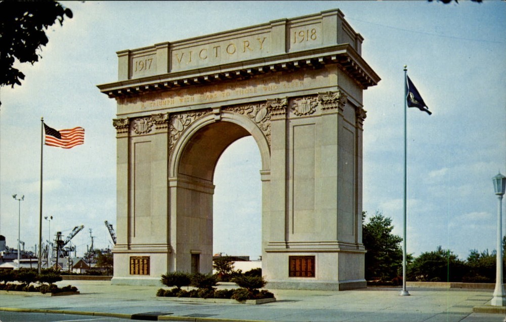 Victory Arch 1918 Newport News Virginia World War I ~ 1970s vintage postcard