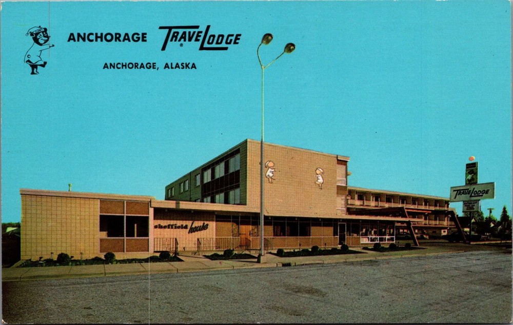 Anchorage Travelodge Alaska Postcard 1960s Curteich Chrome Hotel Vintage