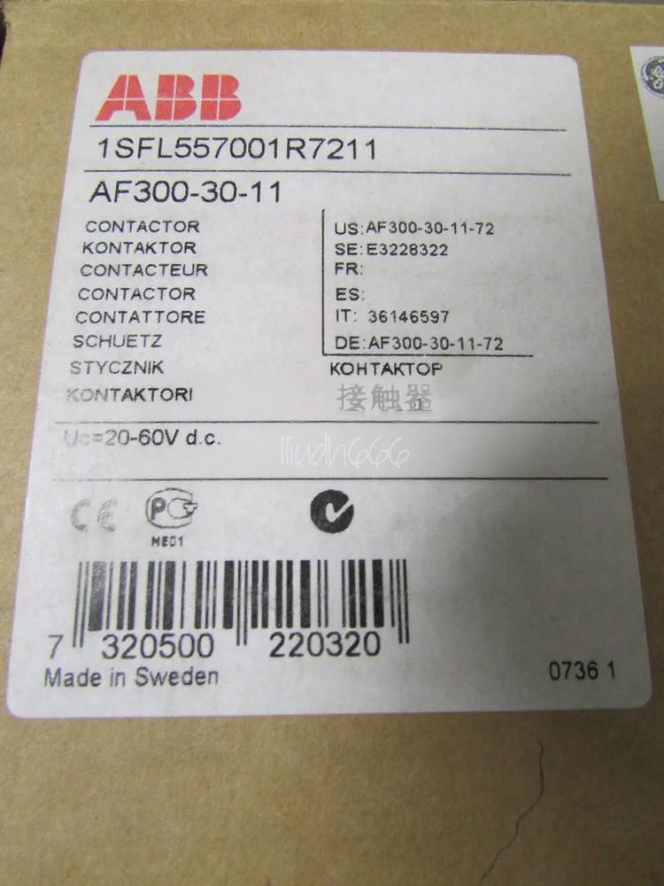 New 1PCS ABB AF300-30-11-72 20-60VDC 1SFL557001R7211 contactor