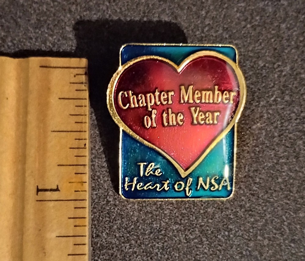 CHAPTER MEMBER OF THE YEAR The Heart Of NSA Vtg Collectible Lapel Jacket Pin