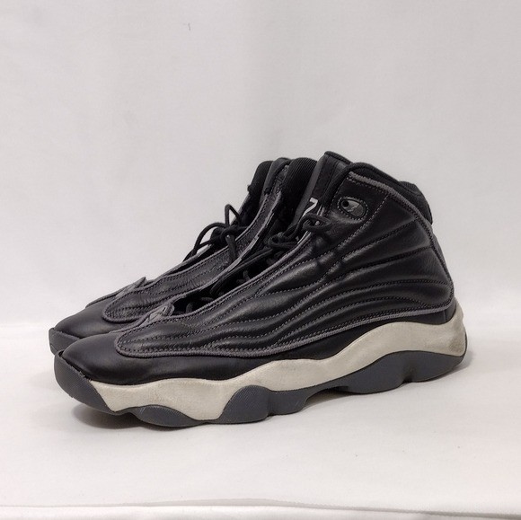 Michael Jordan Pro Strong Leather Basketball  Shoe Mens 12 Black Sporty Athletic