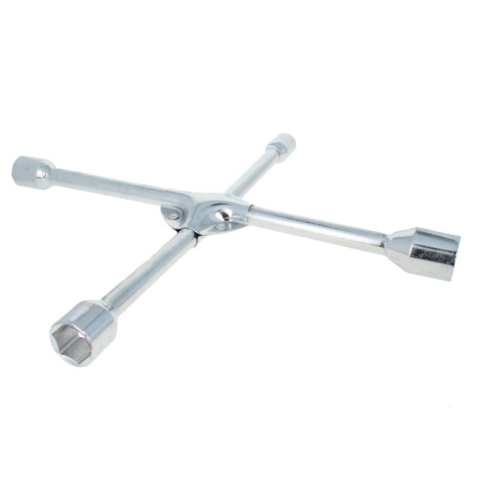 Utoolmart 14-inch 4-Way Cross Lug Wrench with 17mm 19mm 22mm Sizes