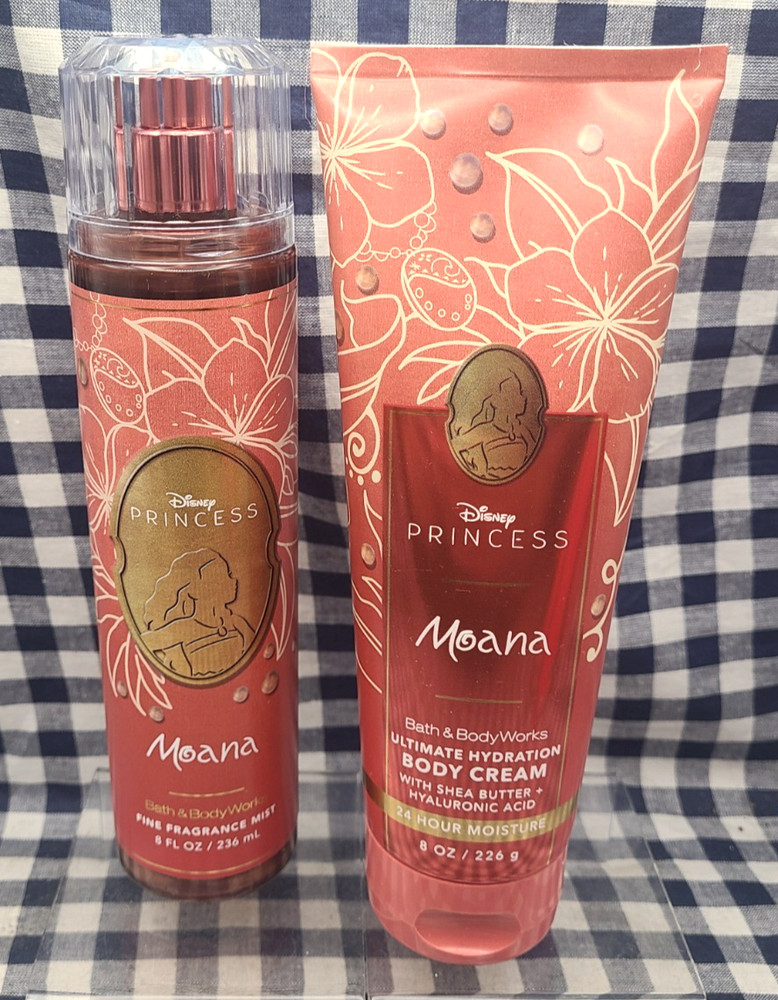 2 Piece NEW Moana DISNEY PRINCESS Mist & Body Cream Set Bath & Body Works
