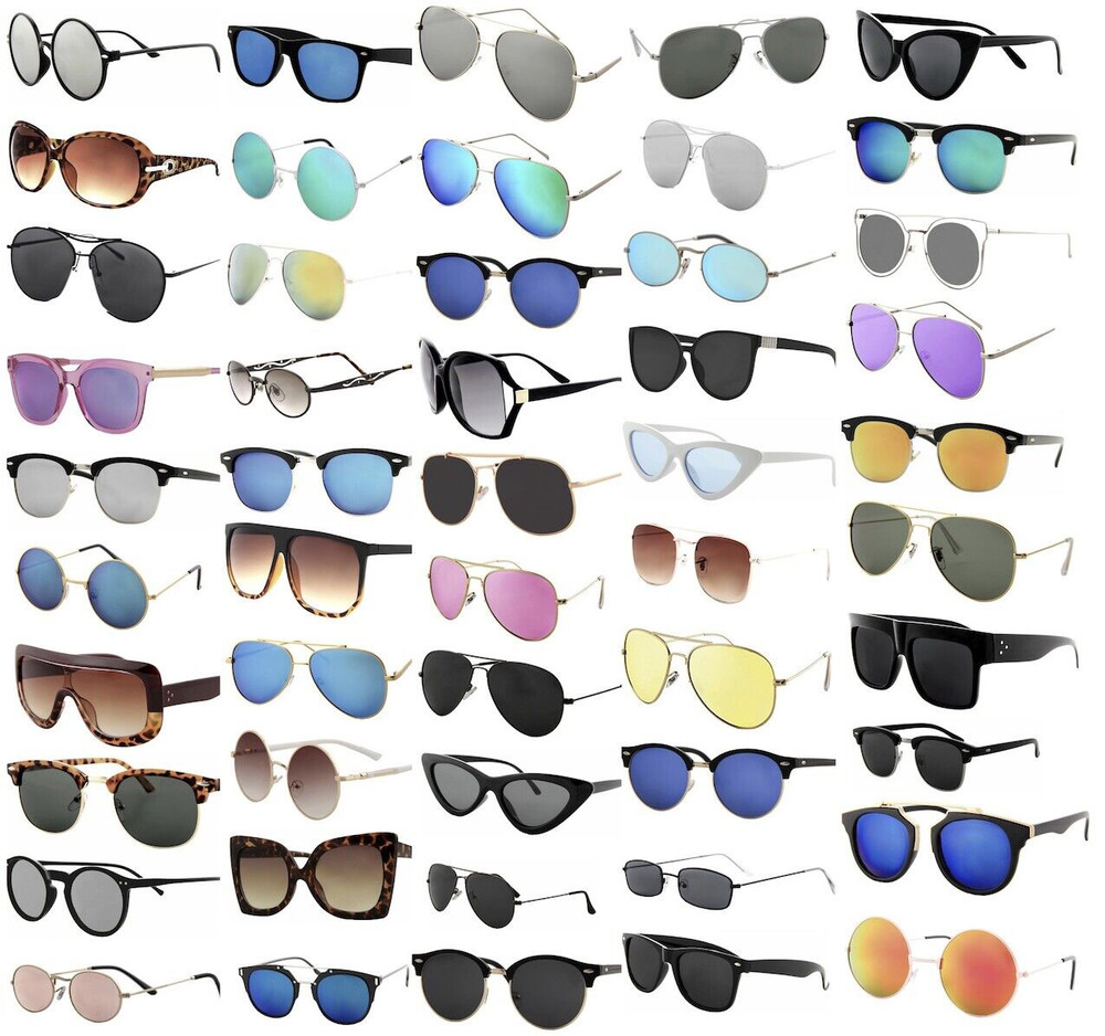 100 Pcs Box Bulk Sunglasses Wholesale Unisex Women Men Styles