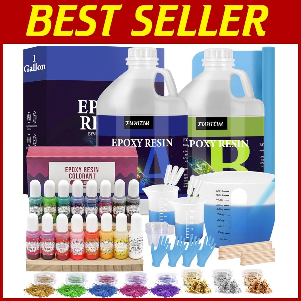1 Gallon Crystal Clear Epoxy Resin Kit for Art Crafts DIY Projects