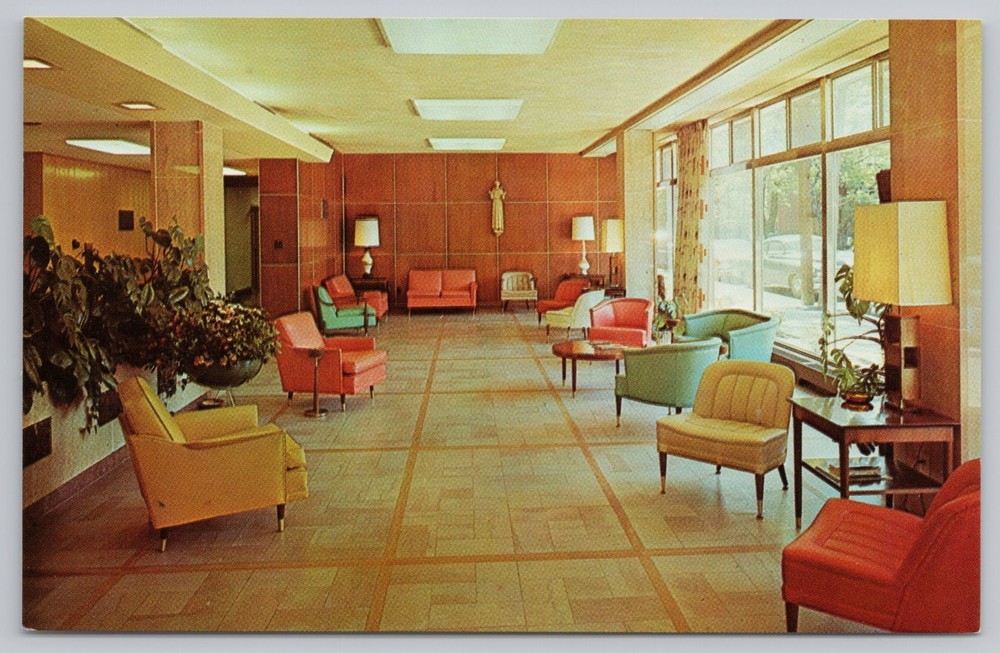 Postcard Lobby St Joseph's Hospital Reading Pennsylvania PA