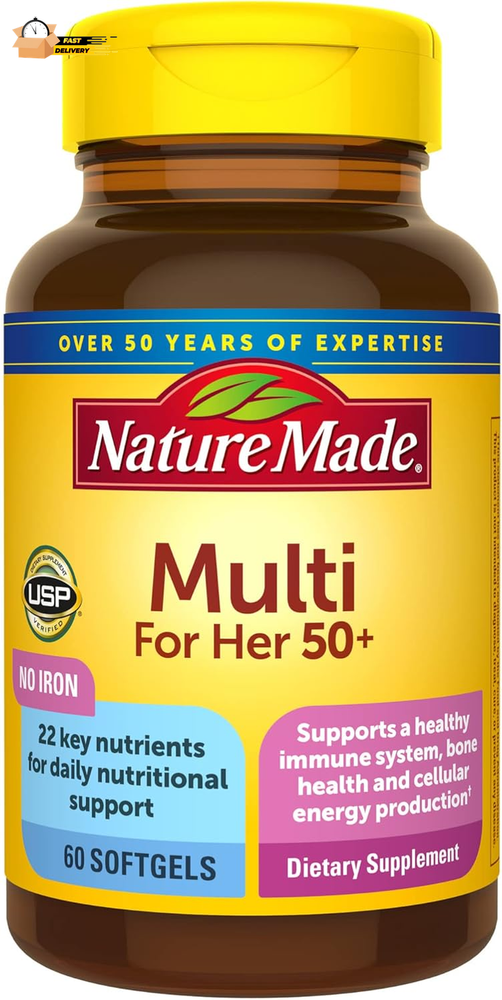 Multivitamin for Her 50+ with No Iron, Womens Multivitamin for Daily Nutritiona
