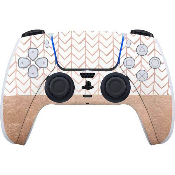 Chevron PS5 Controller Skin - Rose Gold Herringbone