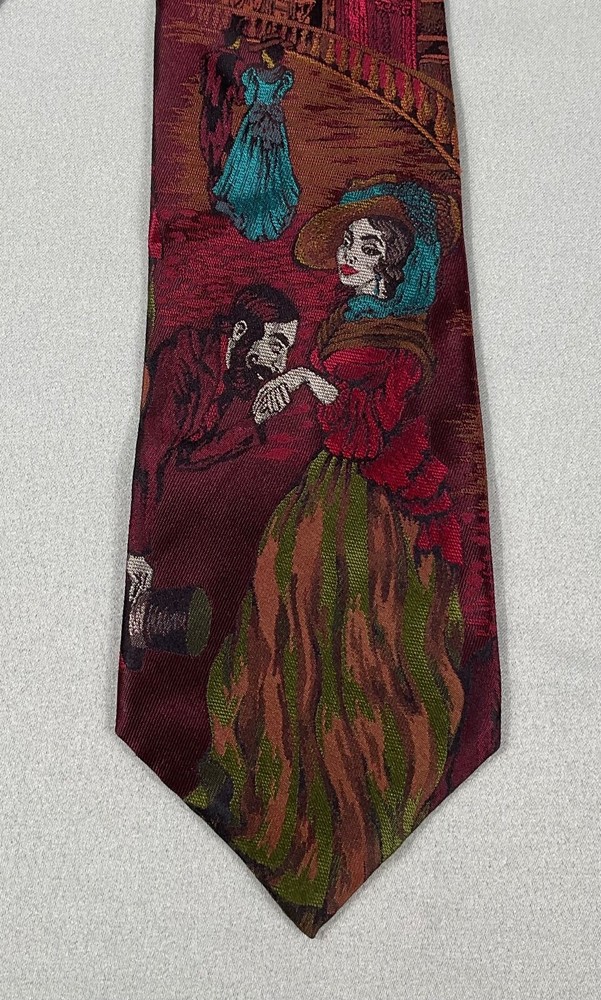 Bugatti Tie Men’s Red 100% Italian Silk 56.5” L x 3.5” W USA