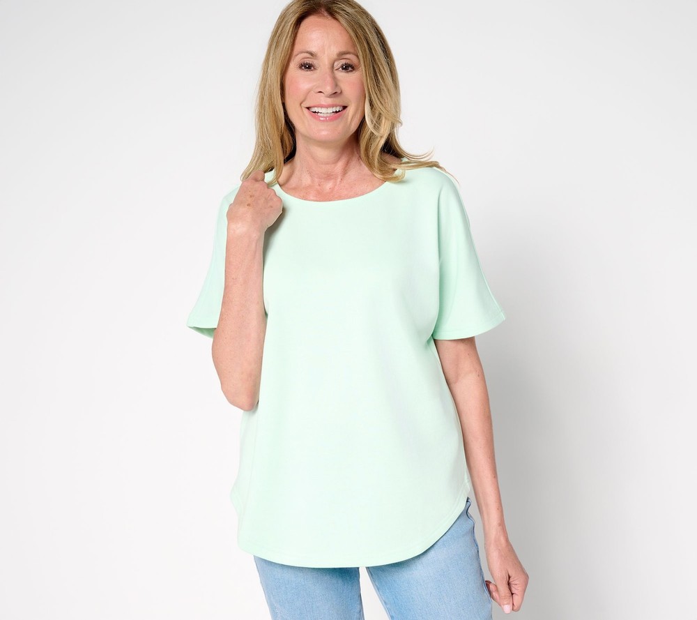 Gloria Vanderbilt Women's Top Sz S Seaside Sweats Slouchy Green A691551