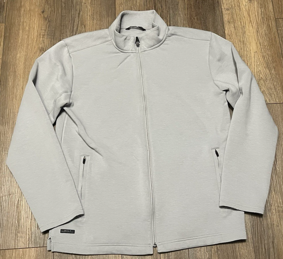 BYLT Premium Basics Full Zip Performance Jacket Mens L Silver Gray Athleisure