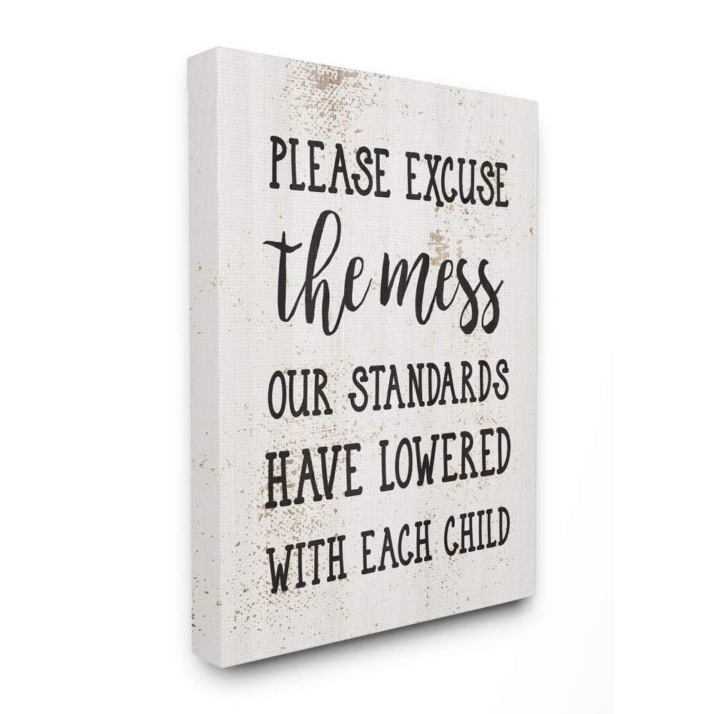 Funny Word Home Family Textured Design Stretched Canvas Wall Art by Daphne Po...