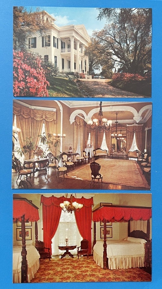 Stanton Hall Natchez Mississippi Vintage Postcard Lot Red Bedroom Parlor