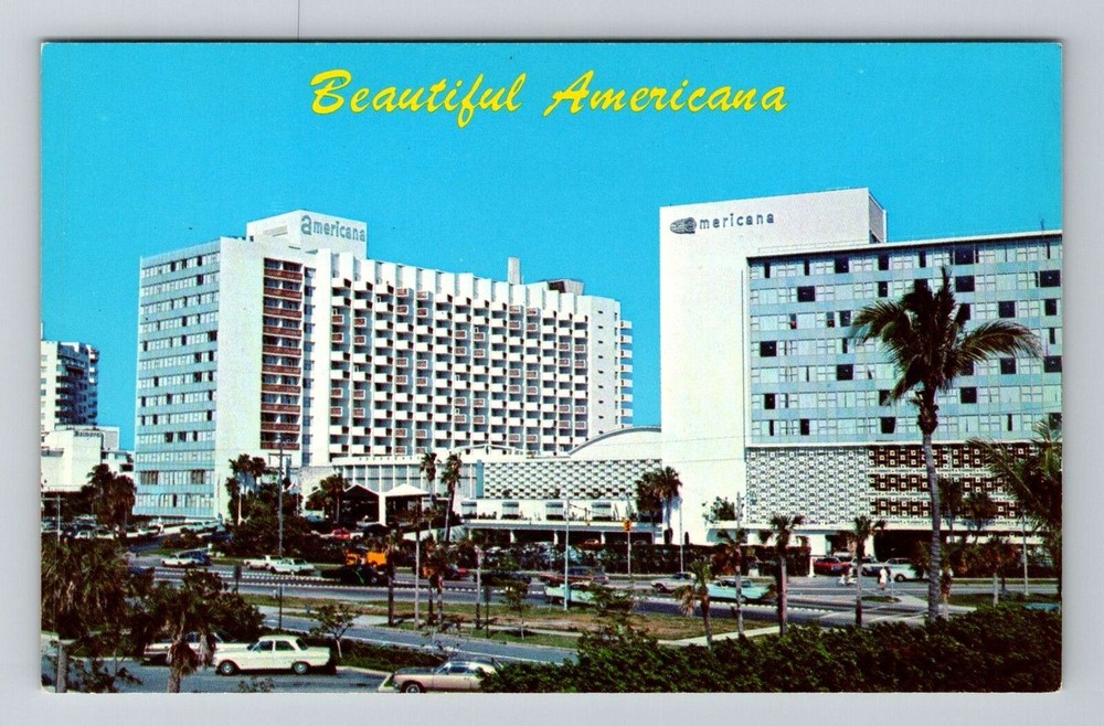 Miami FL-Florida, Americana Hotel, Advertising, Vintage Postcard