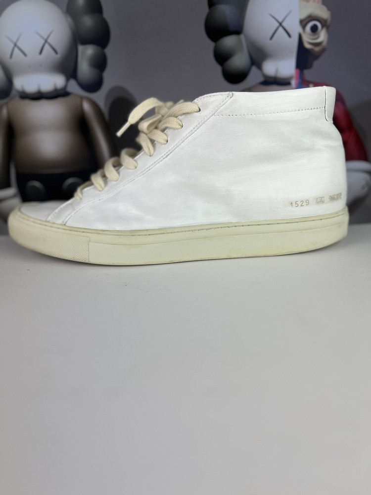 Common Projects Achilles Mids, Size 44, 1529, Hand Painted White-image