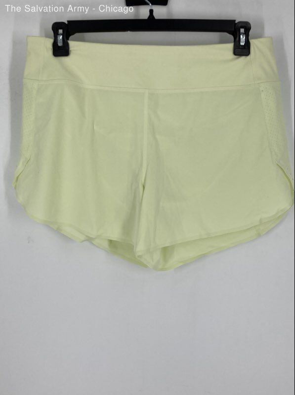 Athleta Womens Yellow Run With It 4.5” Elastic Waist Athletic Shorts Size Large