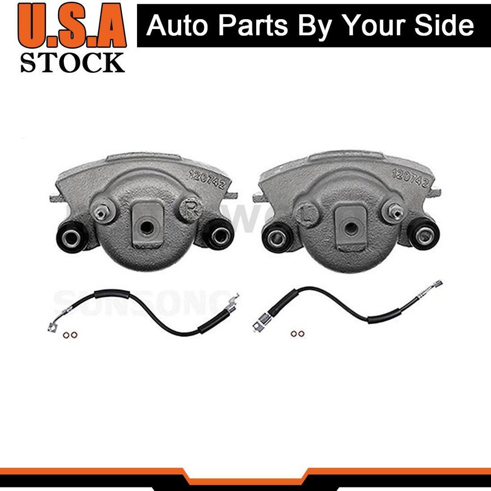 Front Brake Line Hose wtih Calipers Fits 2000 2001 1990 1991 Jeep Cherokee