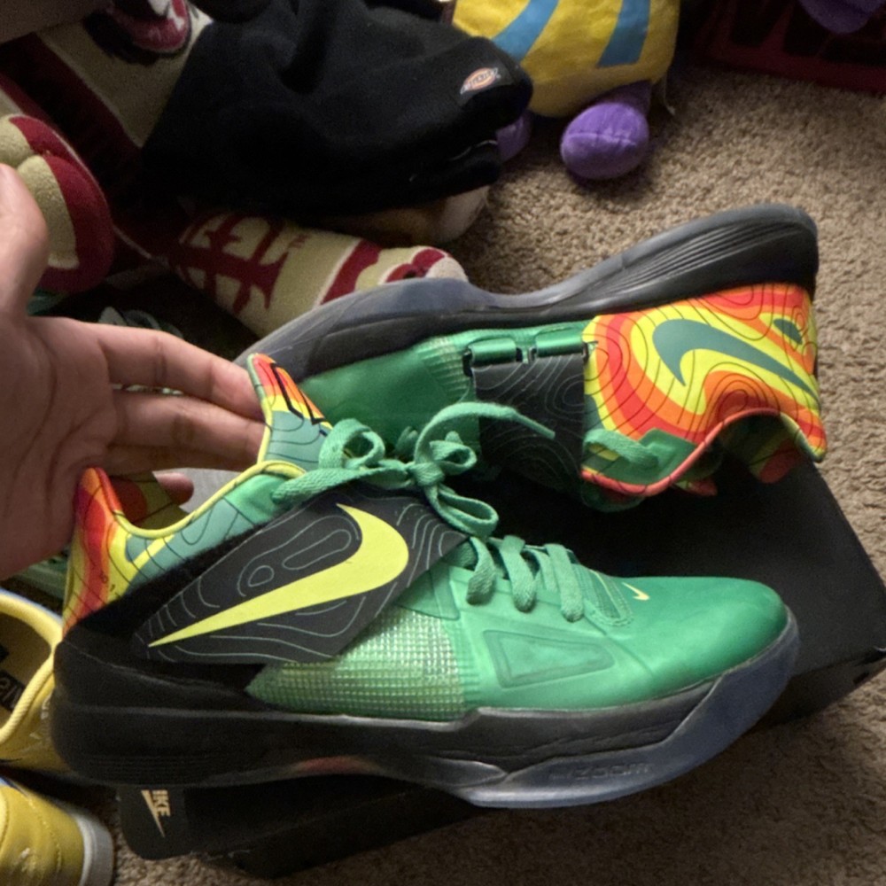 Nike KD 4 Weatherman FN6247-300 Lush Green Volt Black Men's Basketball Shoes