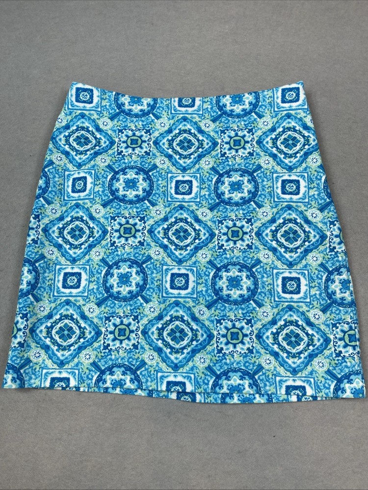 Talbots Women's Pencil Skirt Size 4 Petite Turquoise Lined Knee Length