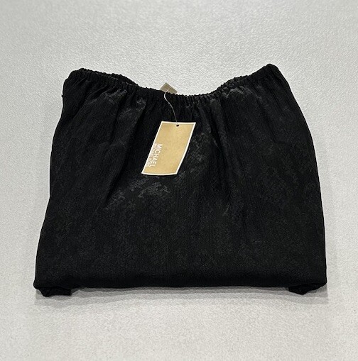 Michael Kors Women's Off-the-Shoulder Long Sleeve Top, Black, Size 1X