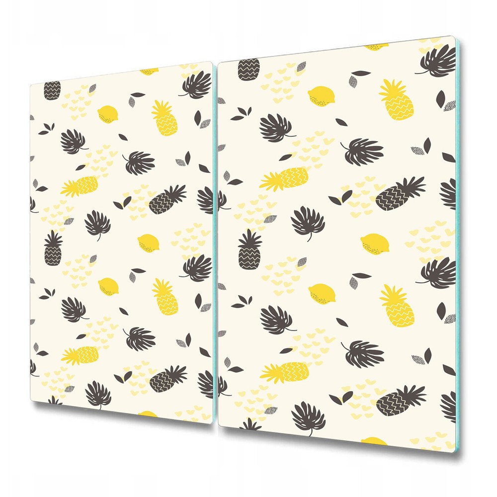 Glass Chopping Serving Board Utensil Worktop Saver Pineapple cover 2x30x52