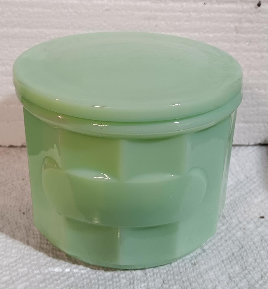 Jadeite Green Jar Glass  Kitchen Canister