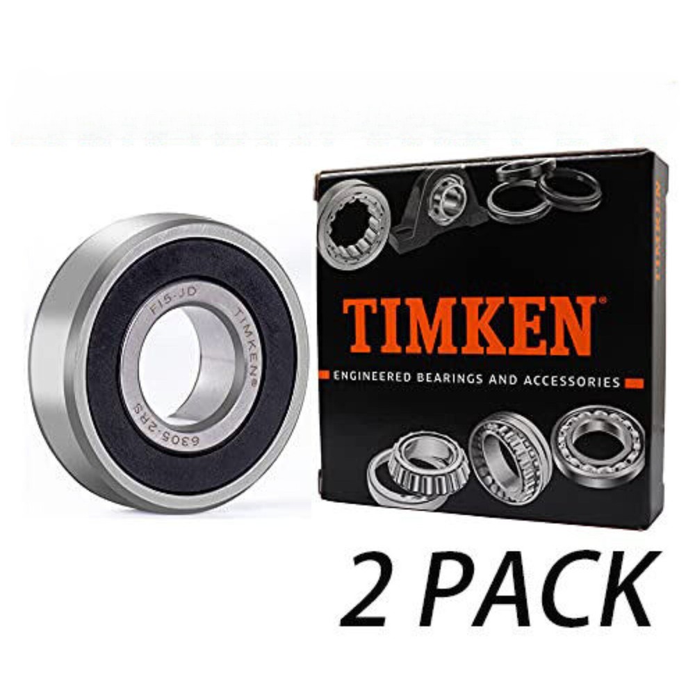 NEW (2 PACK) USA TIMKEN 6305-2RS 25X62X17MM Double Rubber Seal Ball Bearings
