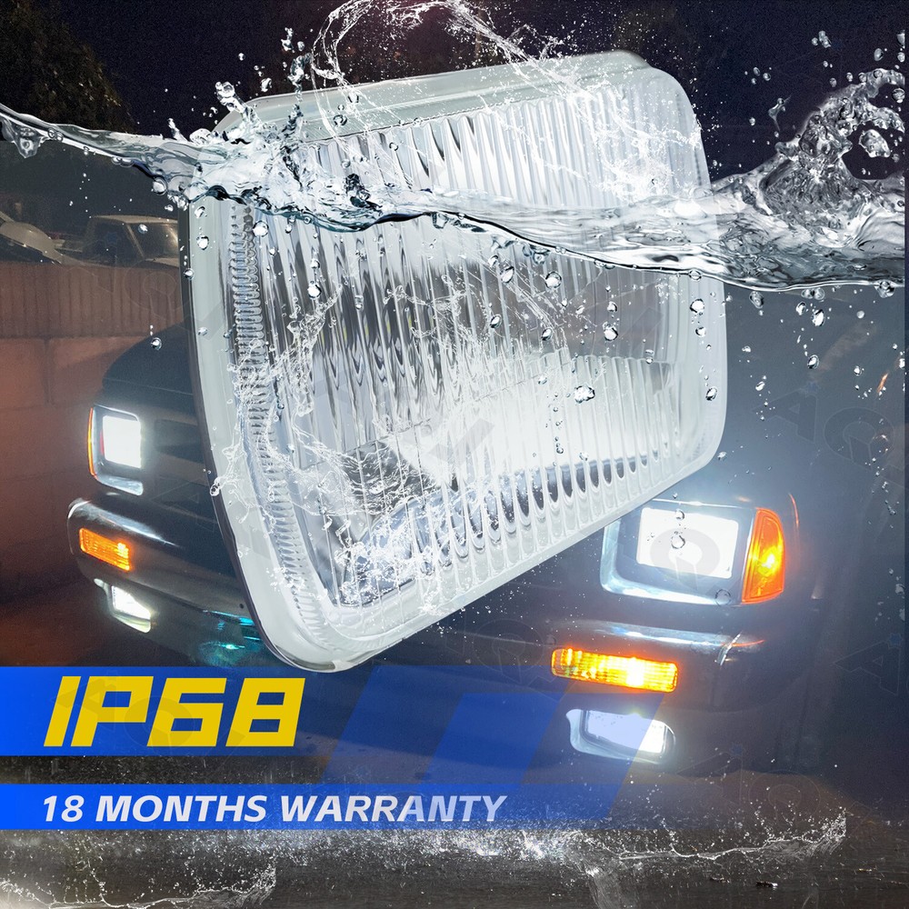 4PCS 4x6 Inch LED Hi/Lo Sealed Beam Headlights For 1998-2002 Pontiac Firebird