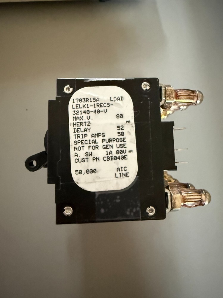 AIRPAX LELK1-1REC5-32148-40-V 40AMP CIRCUIT BREAKER (B)