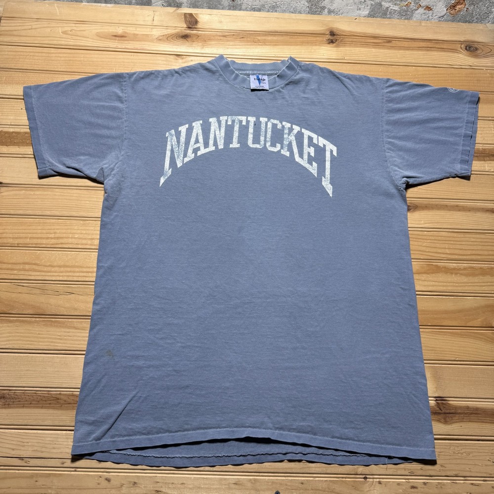 Vintage 90s University of Nantucket Arched Logo Single Stitch T-Shirt USA - XL