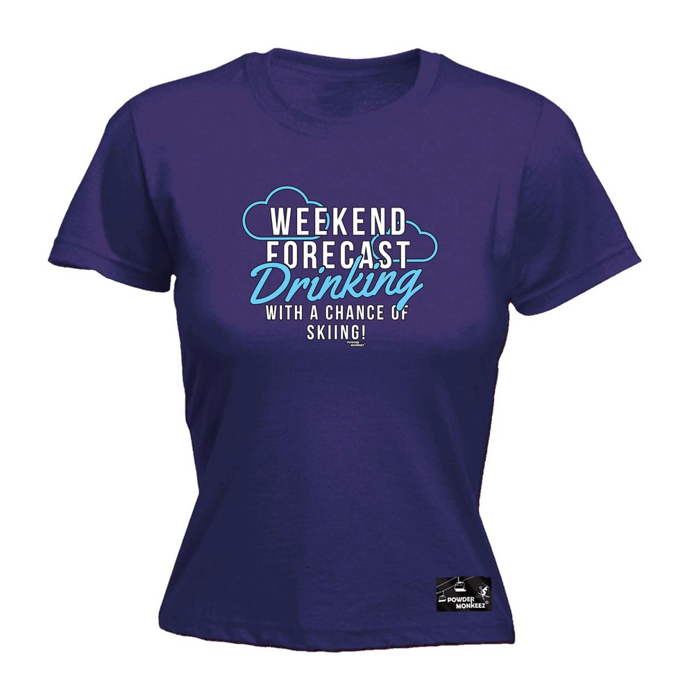 Winter Sports Pm Weekend Forecast Drinking Skiing - Womens T Shirt Funny T-Shirt