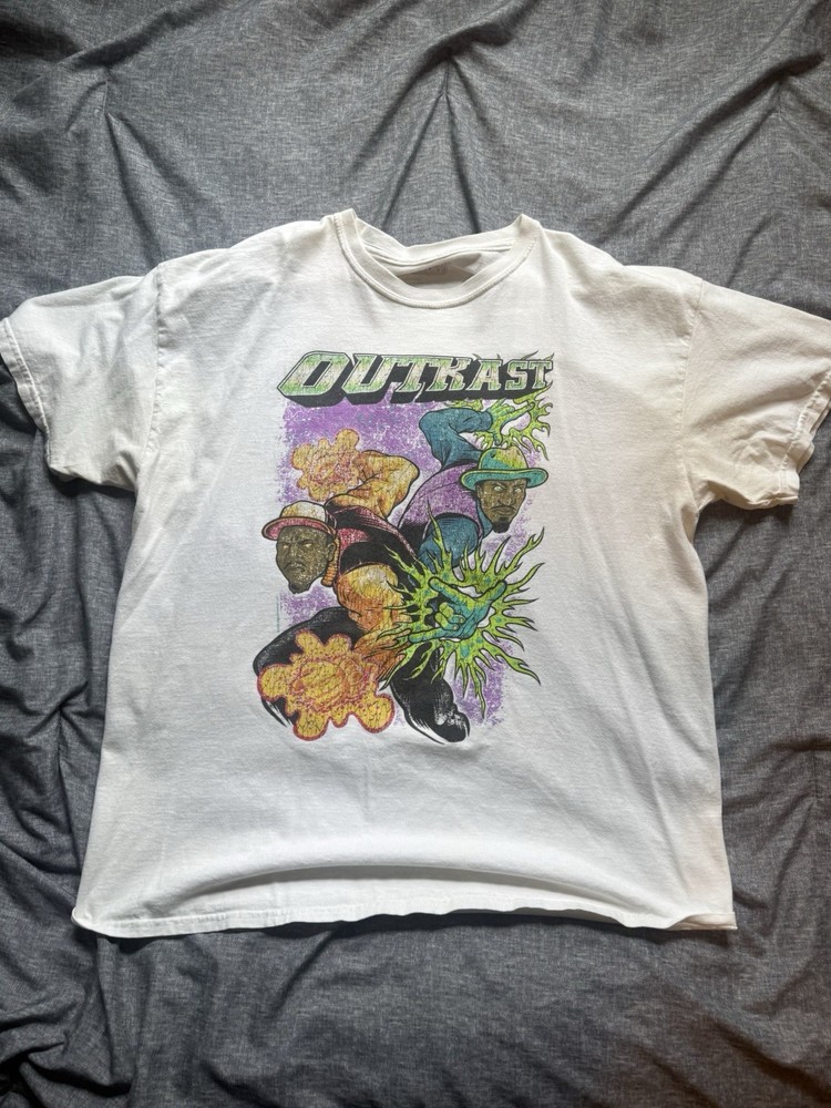 Outkast White Graphic Print Cotton Knit Crew Neck Short Sleeve T-Shirt Size L