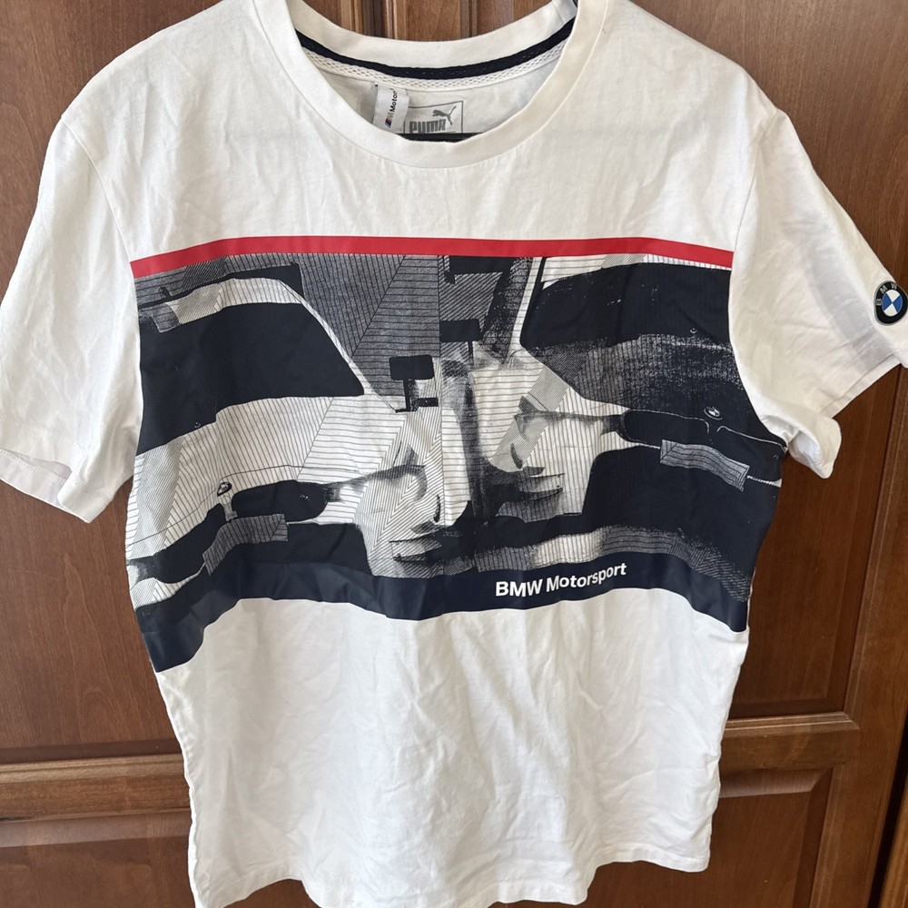 Men’s Large Puma BMW Motorsport White, Black, Red Tshirt