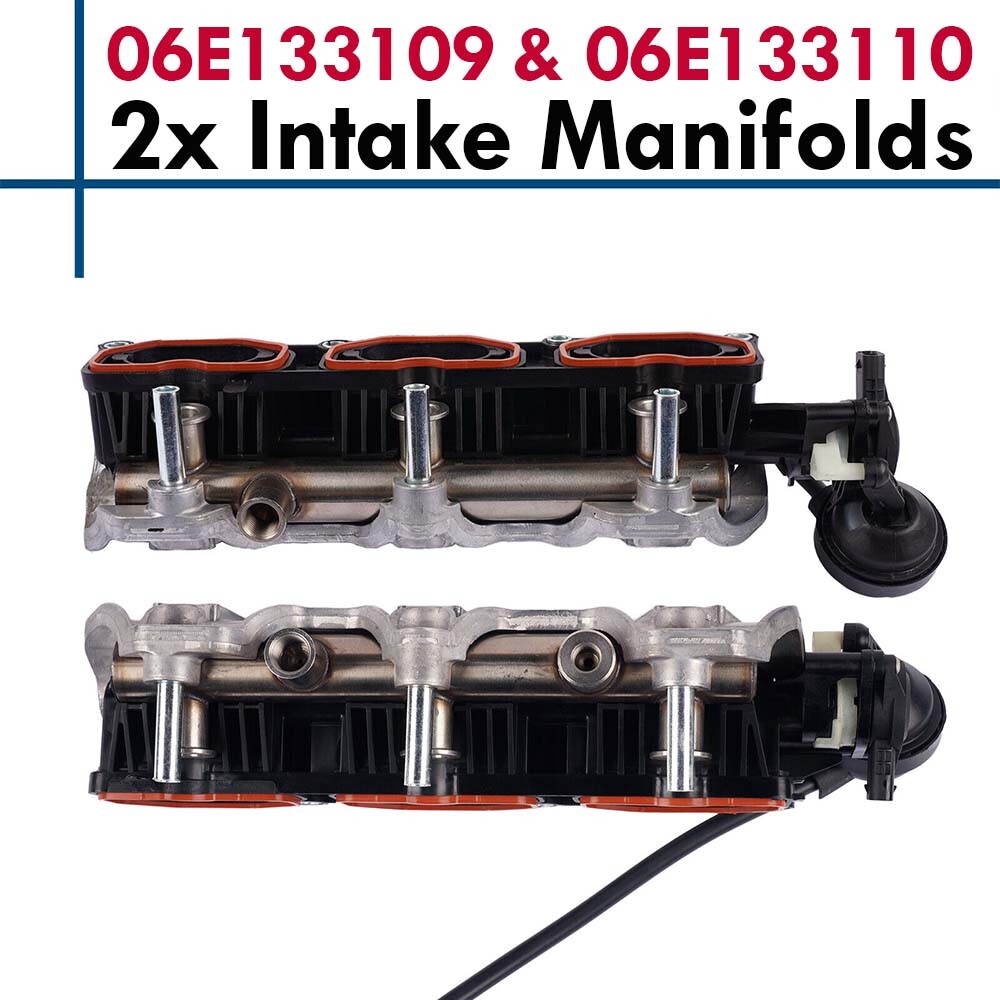 2 Intake Manifolds for Audi 3.0T S4 S5 A6 A7 Q5 Q7 2009-2016 OEM 06E133109 06E133110 USA  